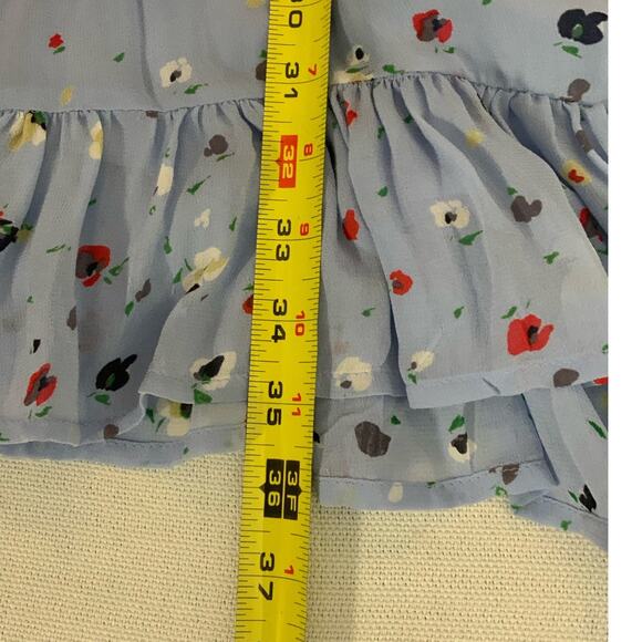 Ganni Dainty Georgette Blue Floral Shift Dress Size 36 - Picture 6 of 6